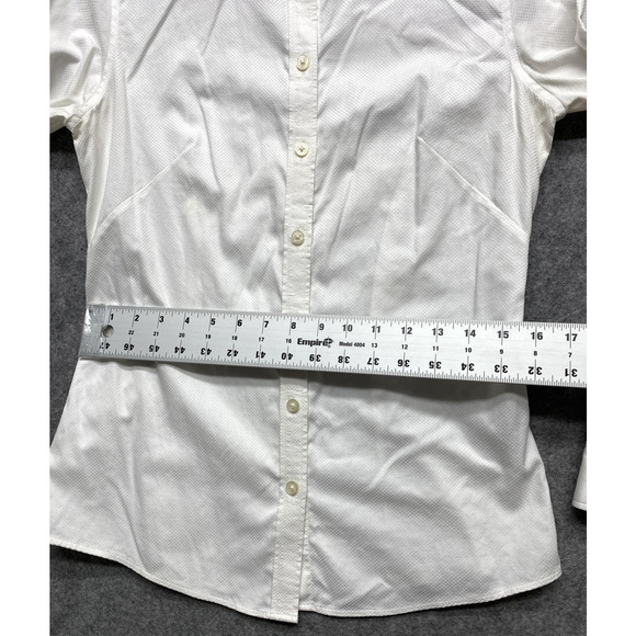 Banana Republic Shirt Womens 6 White Non-Iron Fitted Button Down Texture - Picture 3 of 14